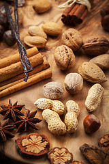 Image showing Spices and nuts for Christmas