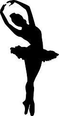 Image showing Dance girl ballet silhouettes - vector