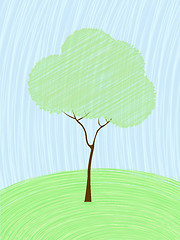 Image showing Pastel tree card
