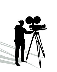 Image showing Camera man on white