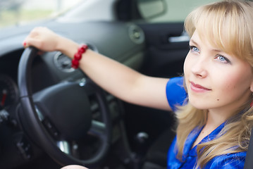 Image showing attractive blonde woman driver