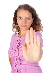 Image showing Girl with stop gesture