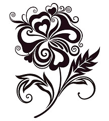Image showing Abstract flower line-art