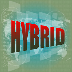 Image showing The word hybrid on digital screen, business concept