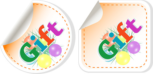 Image showing Gift stickers set with christmas balls