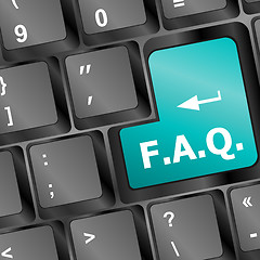 Image showing keyboard with faq button - business concept