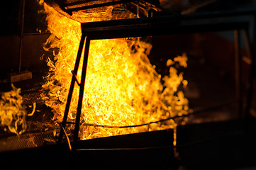 Image showing Beef roasting on a spit