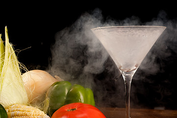 Image showing Vegetables and liquid nitrogen