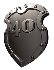 Image showing number on metal shield