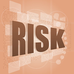 Image showing words risk management on digital screen, business concept