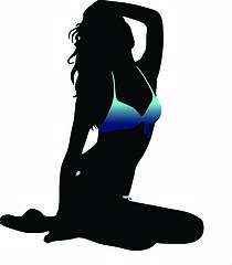 Image showing Bikini woman silhouette