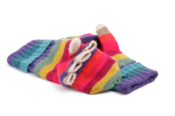 Image showing Multi Colored Gloves with Fingers