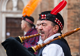 Image showing Portrait of a Scottish Bagpiper