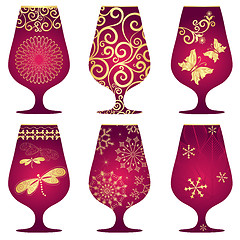 Image showing Set of purple Christmas glasses