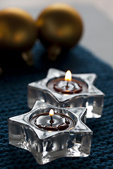 Image showing Candles and baubles