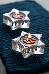 Image showing Two candles on mat