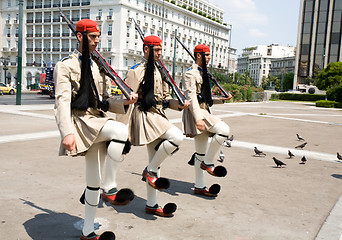 Image showing Greek soldiers of the guard of honour