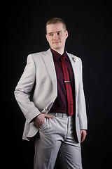 Image showing attractive young man in suit and tie