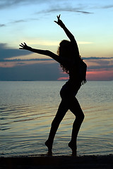 Image showing Silhouette of a sexy young woman