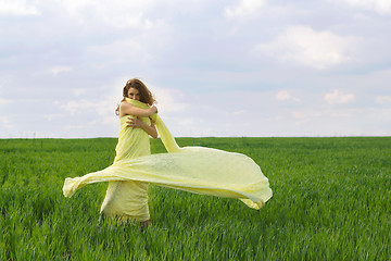 Image showing Young woman dancing