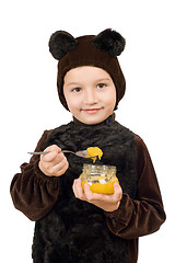 Image showing Boy dressed as bear. Isolated