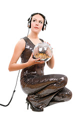 Image showing Beautiful young woman in headphones