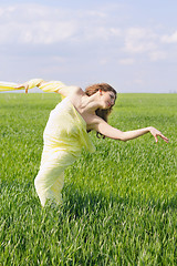 Image showing Expressive charming young woman