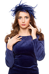 Image showing Sexy girl in blue bonnet