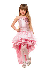 Image showing Pretty little girl in a pink dress