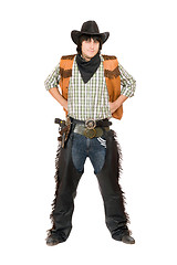 Image showing Young man dressed as cowboy