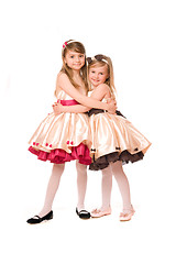 Image showing Two attractive little girls in a dress