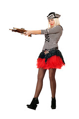 Image showing Amazing young blonde with guns