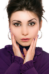 Image showing Closeup portrait of pretty young woman