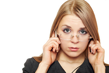 Image showing Close-up portrait of young blonde