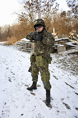 Image showing Soldier with a gun