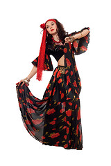 Image showing Expressive gypsy woman. Isolated