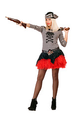 Image showing Pretty young blonde with guns 