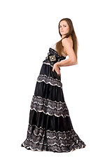 Image showing Attractive young woman in long dress