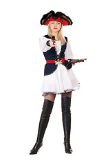 Image showing Attractive young blonde with guns