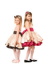 Image showing Two nice little girls in a dress