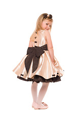 Image showing Lovely little lady in a dress. Isolated