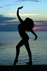 Image showing Silhouette of a girl