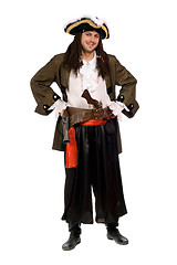 Image showing Smiling young man in a pirate costume