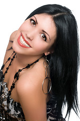 Image showing Portrait of a smiling beautiful young brunette