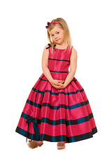 Image showing little blond girl in a long dress