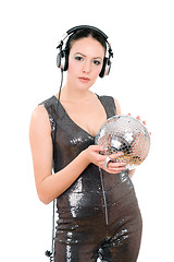Image showing Attractive young woman in headphones