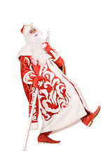 Image showing Funny Ded Moroz with a stick