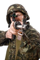 Image showing Soldier with a rifle