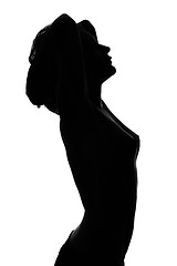 Image showing Silhouette of a naked sexy young woman