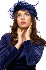 Image showing Hot girl in blue bonnet